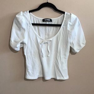White Puff Sleeve Reformation Top
